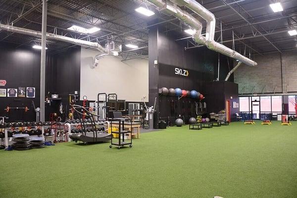 Half of the facility is turf to add even more variety to our safe, effective and unique training style