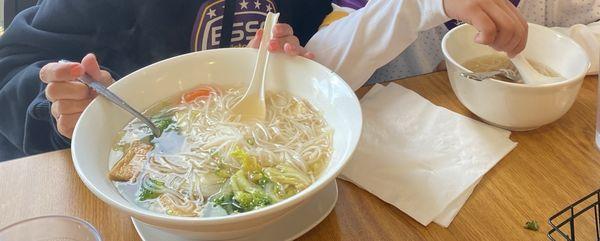 Vegetarian Pho (Gluten free) and kids bowl