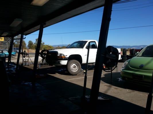 Getting new rubber at Carlton Tire.