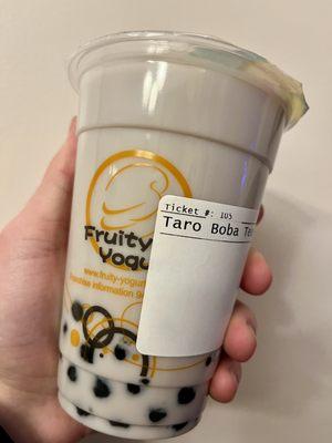 taro milk tea with boba - regular