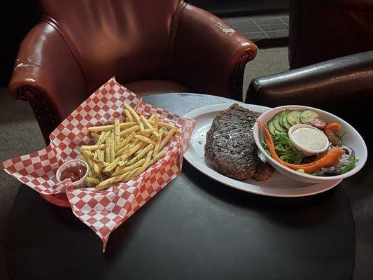 Top Sirloin Steak and salad