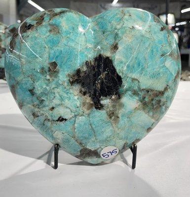 Amazonite Heart with black Turmaline