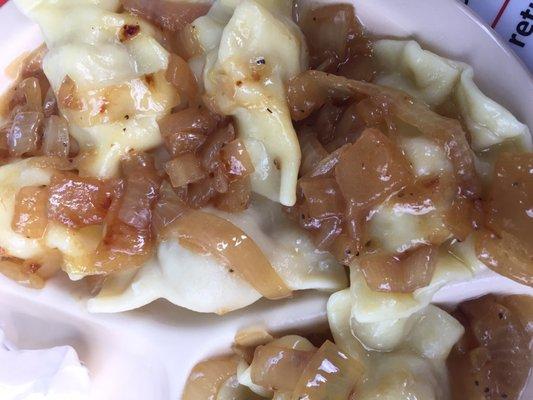 Pierogis plate close-up