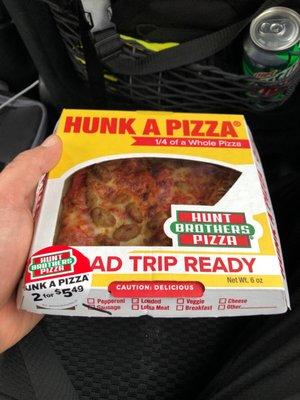 They sell Hunt Brothers Pizza here!