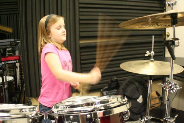 Students of all ages love to play the drums!