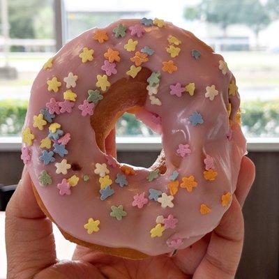 Vanilla sprinkled donut