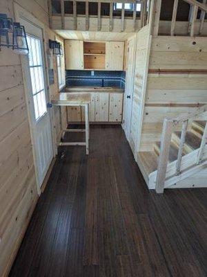 We Do Interior Finishing Too! This was Finished with Knotty Pine Shiplap Walls and Ceiling, Cabinets.. and Bamboo Flooring and Countertops!