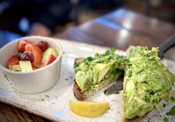 Avocado Toast w/ side of Fruit