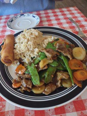 Beef and snow peas