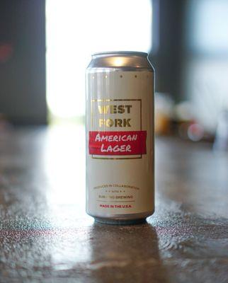 West Fork American Lager made by SunKing exclusively for West Fork Westfield!