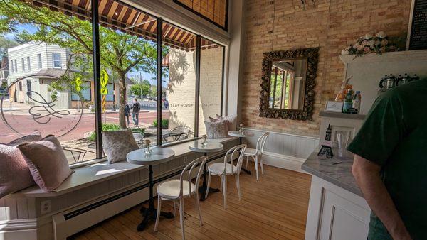 More of the cute interior. I love how much light the large windows let in.