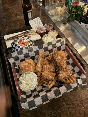 Chicken Tenders and Double Patty Burger! Both Excellent!