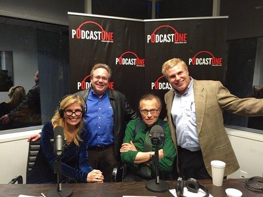 The RadioActive Team with Larry and Shawn King at the Podcast One Studios