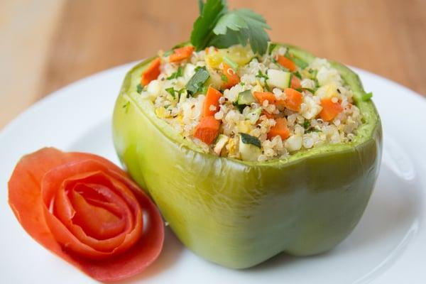 Stuffed bell pepper is a delicious option for Vegan's and Vegetarian's