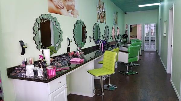 makeup and salon area