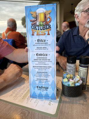 Oktoberfest menu