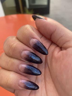 Gel x with ombré and chrome