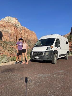 Us with the van in Zion NP