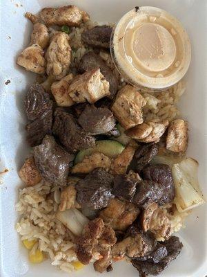 Steak and Chicken with Fried Rice