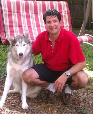 In Red owner Walter.  This is Bear and he loves his dog park visits.