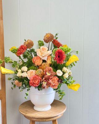 Birthday Flowers in Orange, yellow And Peach