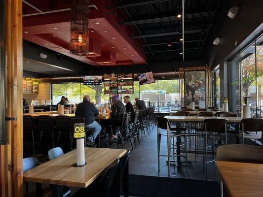 View of the dining area.  The bar is on the left.