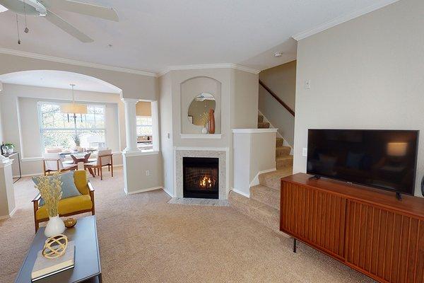 Updated interiors including granite surround gas fireplace