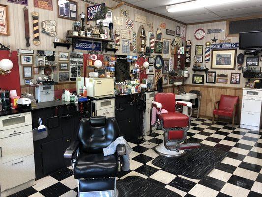 Interior view of the Barbershop.