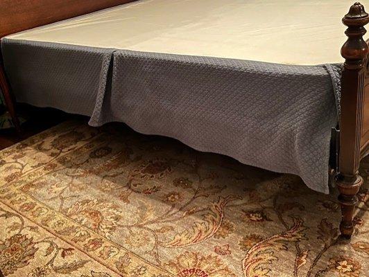 shrunken bed skirt- used to touch the floor