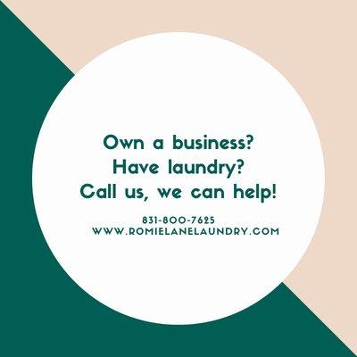 From salons to medical offices, we do it all.  If you own a business and have laundry give us a call.