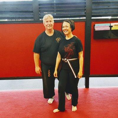 Here's me & owner/ teacher Steve Nugent. He is third degree black belt and I am proud to say a dear friend of mine!