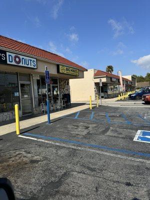 outside parking and front of Big Mikes