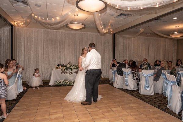 The reception hall in their banquet hall