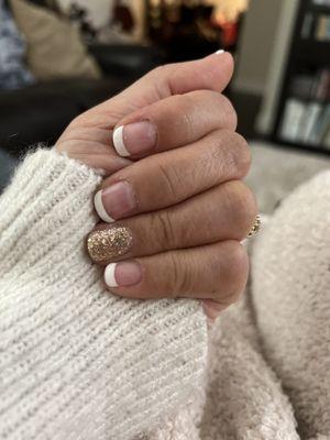 My left handed twist on French gel manicures