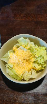 Salad with creamy ginger dressing