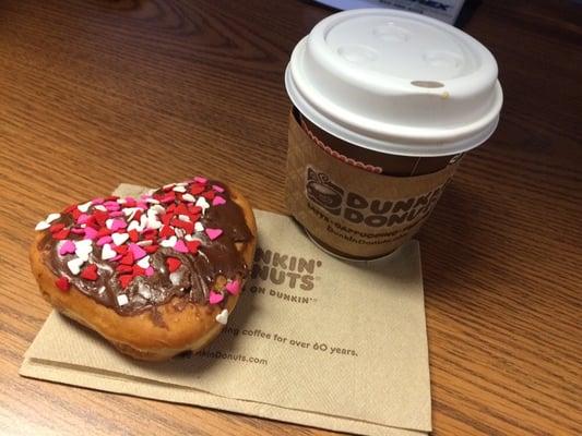 Best time of the year Brownie batter donut &  vanilla coffee.