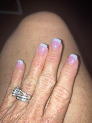 Great job on my Pink and white nails  Regular Fill