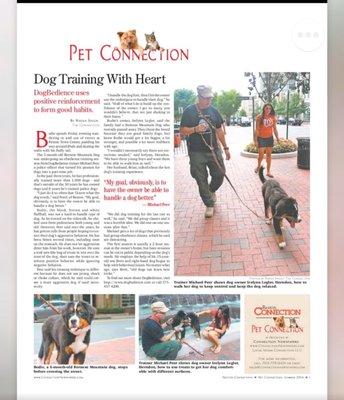 The Reston Connection tagged along on a puppy behavior session held at the Reston Town Center. They chronicled our positive approach.