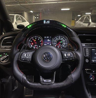 MK7 GTI Led Carbon Fiber Steering Wheel