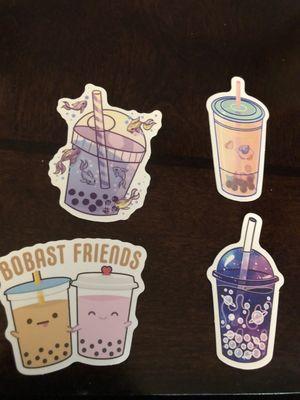 Cute boba stickers :)) (forgot to take pics of the mochi donuts and the boba lol)