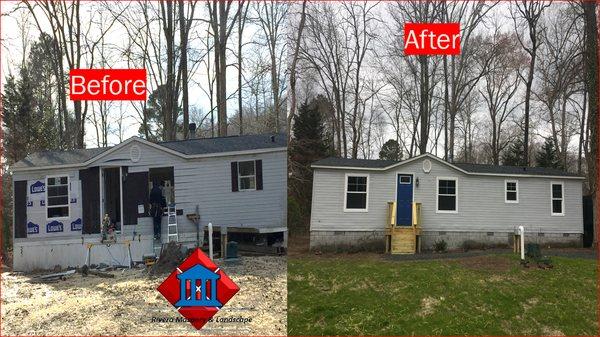 Before & After Pic, Mobile home remodel Project