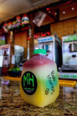 Bob Marley drink mix  With orange mango, blue Hawaiian, Gold Margarita and Strawberry