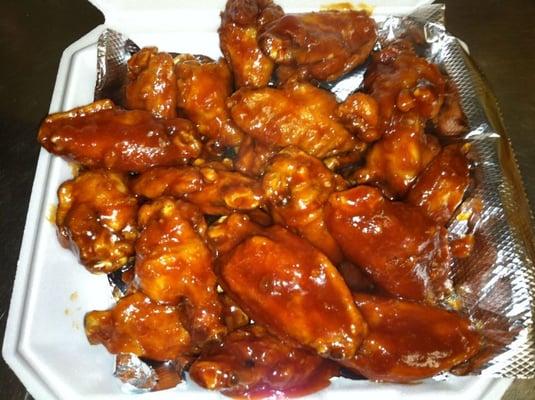 Like wings?  Try some of Erie's finest.  Featured here are Honey BBQ Cajun