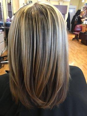 Highlights glaze with a haircut