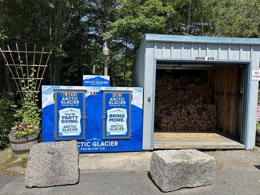 Ice and wood are sold on the premises