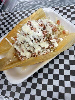 Tamales de puerco y pollo (solo Sabados y Domingos)