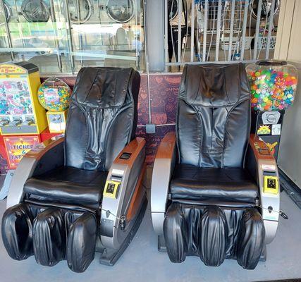 Massage chairs.