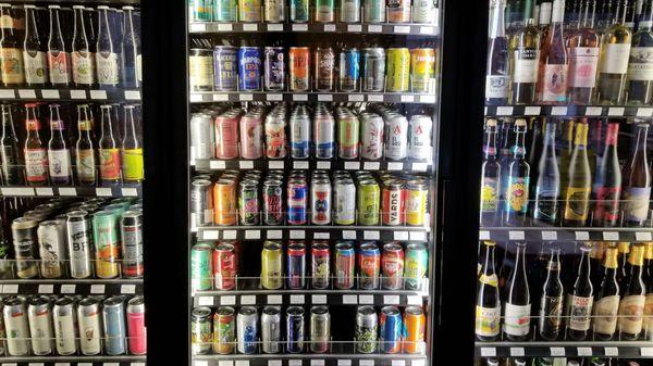 Extensive craft beer selection (whole aisle not pictured)