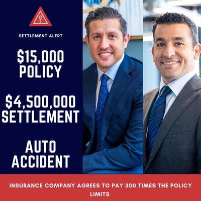 TorkLaw got a car accident client 300x their insurance policy limit!