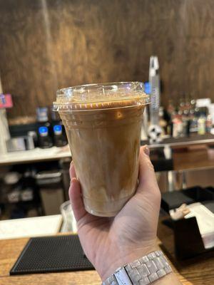 Banana foster iced latte